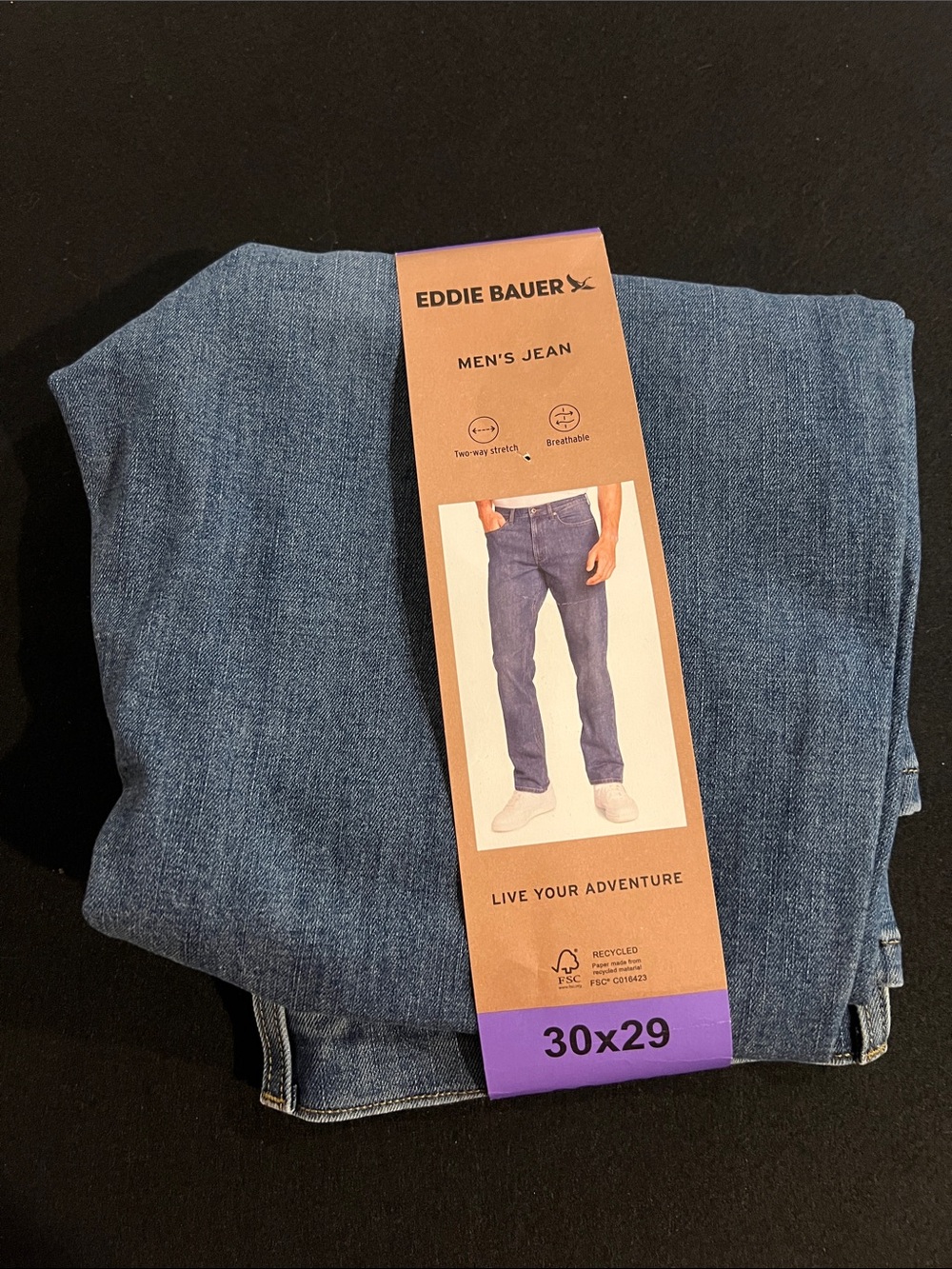 Eddie Bauer Men’s Straight Jeans in Medium Blue